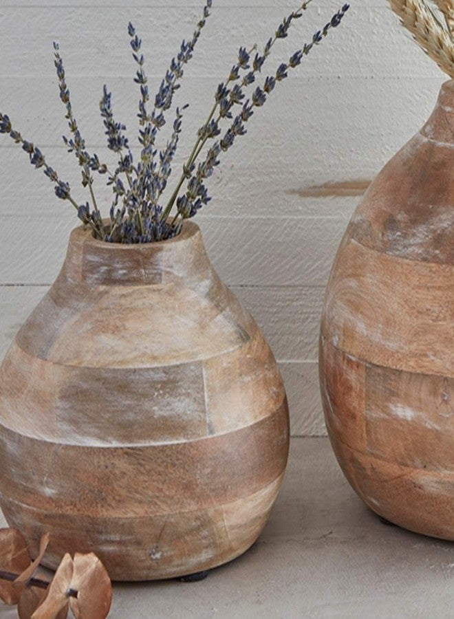 47th & Main Distressed Decorative Flower Vase, Small, Mango Wood - Image 3